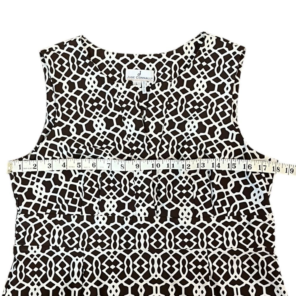 J. Mclaughlin Brown And White Patterned Sleeveles… - image 6